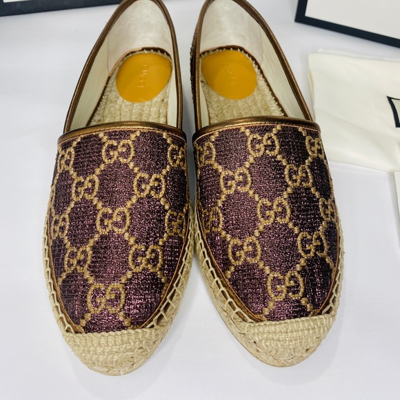 🎄Host Pick🎄Gucci Women’s GG Espadrilles SIZE 39.5 AUTHENTIC NWB Model 619960 - Picture 3 of 12